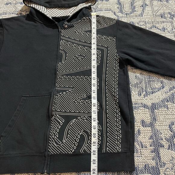 VTG Y2K Vans Graphic Black Zipup Hoodie Double Sided Skater Baggy SZ XL - Picture 5 of 5